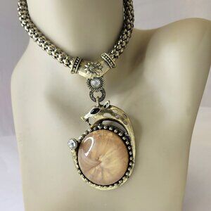 Large Dragon Pendant, Serpent Pendant,  Statement Necklace - NEW